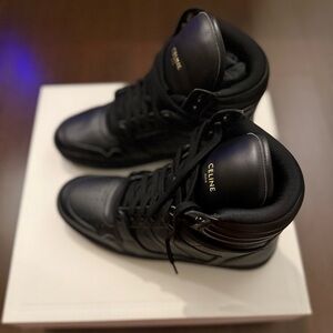Celine Men's Black Leather Sneakers Brand New